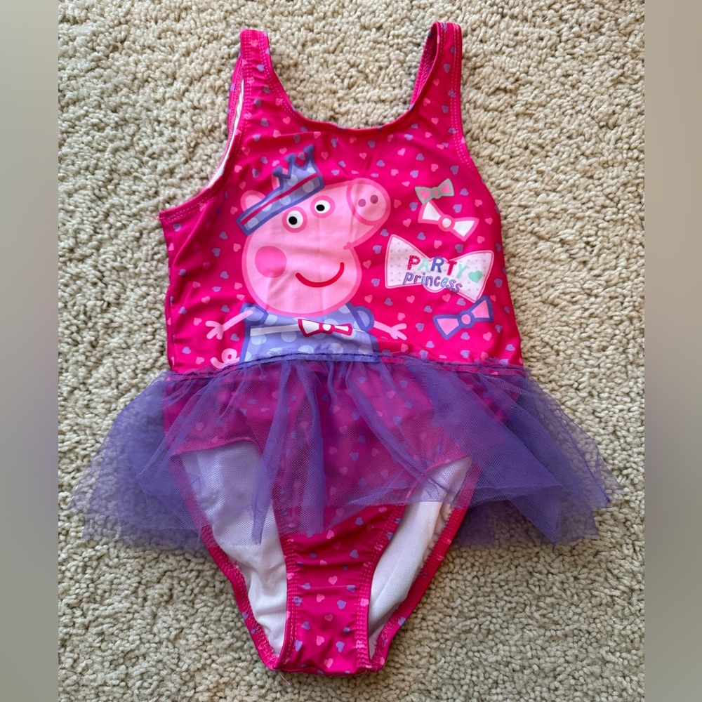 Peppa Pig Party Princess swimsuit with purple tutu